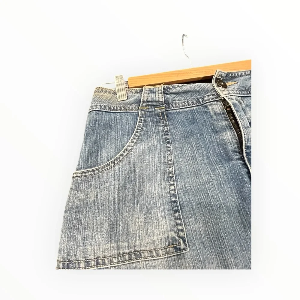 Saint John’s Bay‎ Stretch Denim Mini Skirt with Built-In Shorts Size 10